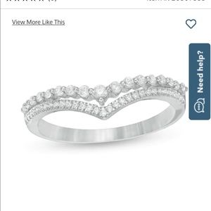 1/4 CT. T.W. Diamond Double Chevron Anniversary Band in 10K White Gold- size 7